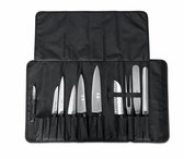 Chefs Fashion - Messenmap (leeg) - Messentas - Messenfoudraal voor 12 messen - Messentas- Waterafstotend - Klittenbandsluiting - Maximale lengte mes 38 cm