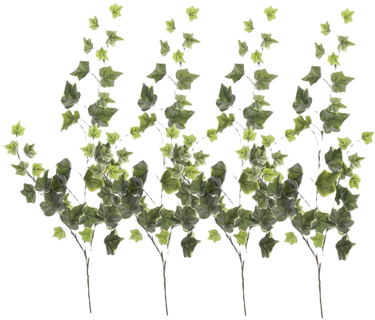 Mica Decorations Kunstplant takken Hedera - 4x - H63 cm - lichtgroen - kunststof - bladgroen - siertakken - klimop