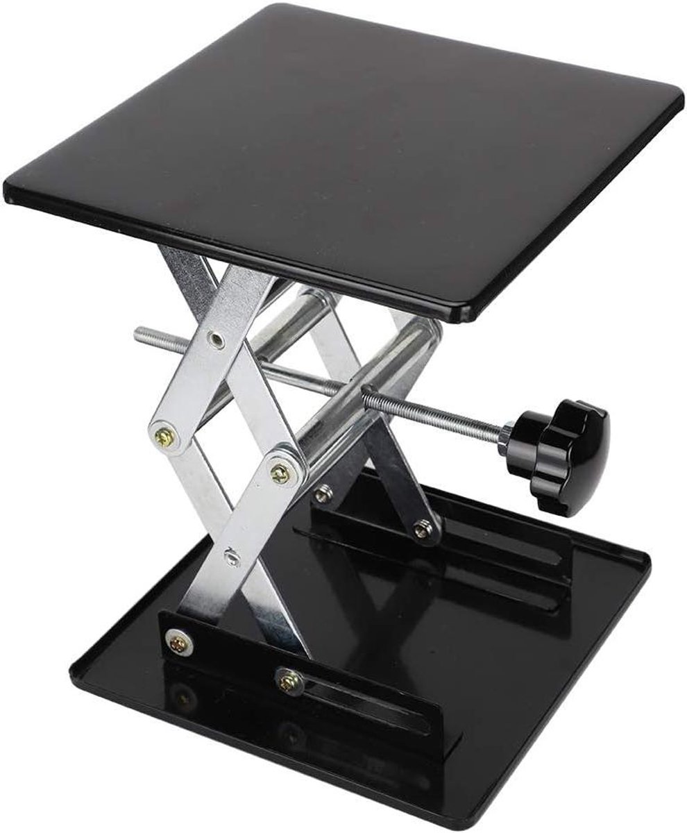 Hefplatform Schaar - Laboratorium Lift - Experimenten Ondersteunen - Verstelbare Hoogte - 20x20 cm - Zilver