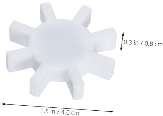 Magnetische Roerstaafjes - Roerkoppen PTFE - Vloeistoffen Mengen - Gear Rotor Ontwerp - 4 x 4 x 0.8 cm - Wit — afbeelding 2