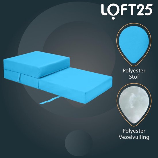 Opvouwbare Matras - Z Bed Futon - Flexibel Zitten Slapen - Waterbestendig Materiaal - 66x198 cm - Turkoois — afbeelding 5