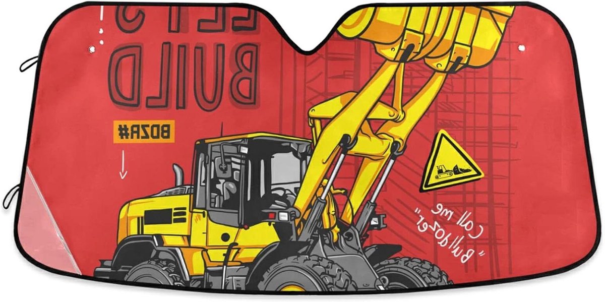Voorruit Zonnescherm - Auto Zonneklep - Voertuig Koel Houden - UV-stralen Blokkerend - 140x70cm - Met Truck Print