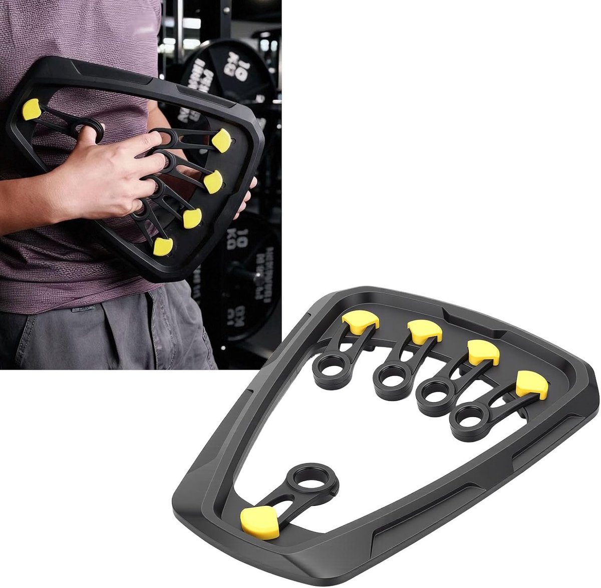 Vingertrainer Handgreepversterker - Handtrainer Verstelbaar - Grip Kracht Opbouwen - 3 Weerstandsniveaus - 12-18 kg - Zwart