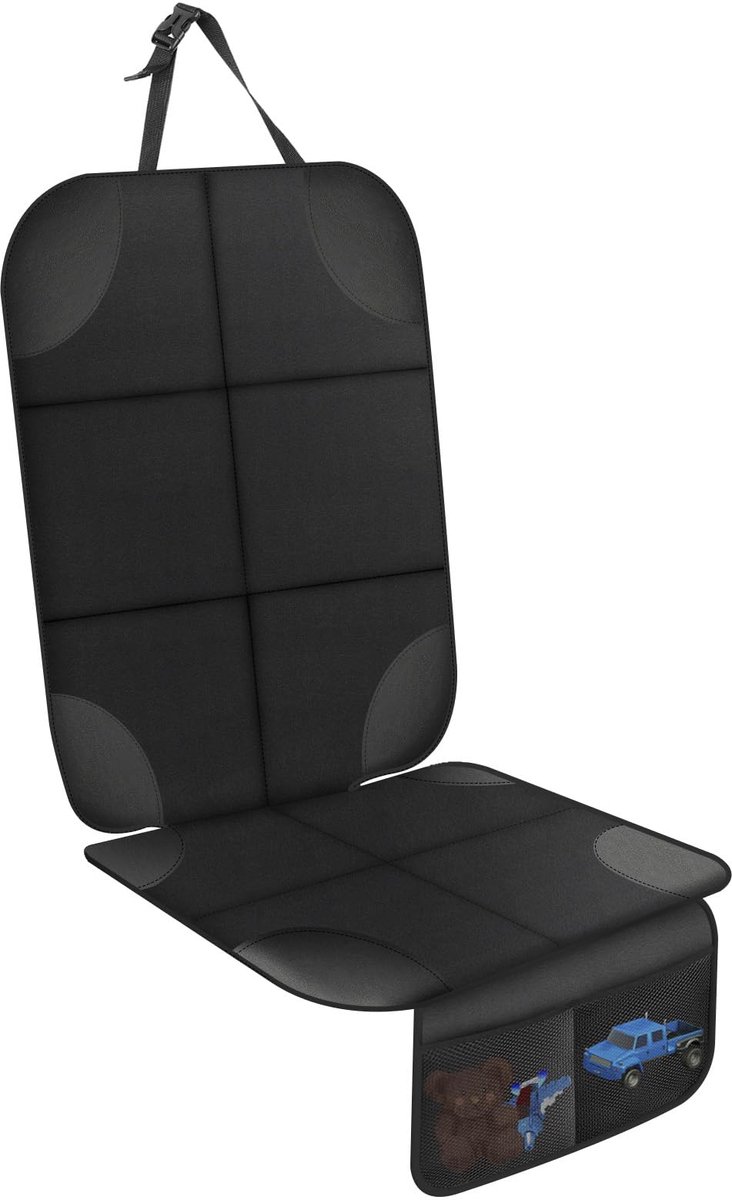 SnelShoppen - AiQInu Isofix Autostoelbeschermer voor Kinderzitting - Antislip, Waterdicht, Dikke Bekleding, 2 Mesh-vakken voor Leren Stoelen