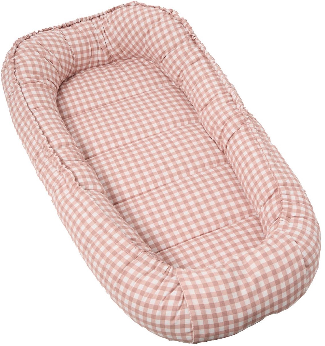 SnelShoppen - Babynestje Pasgeborenen - Zacht Ademend 100% Katoen (OEKO-TEX) - Reis- en Babyslaappod - Sleepyhead Baby - Dusty Rose