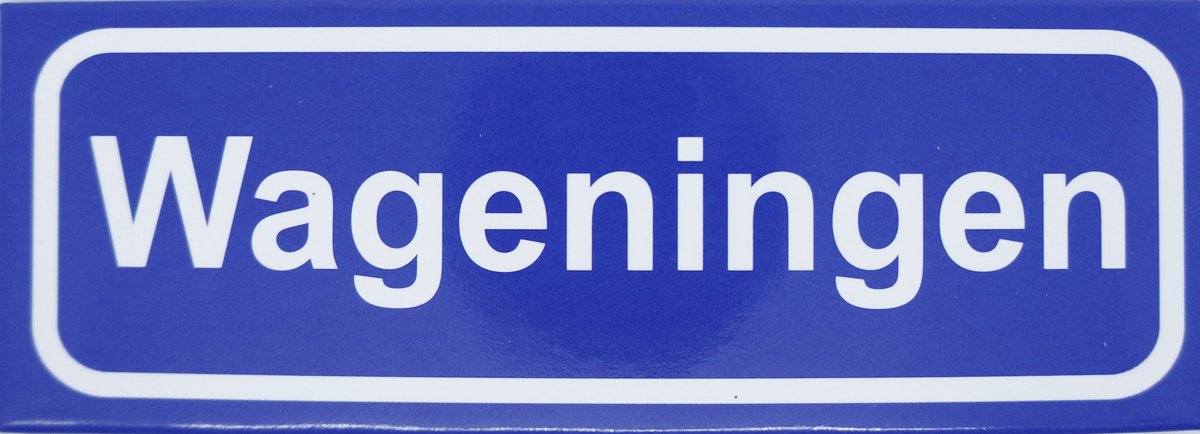 Souv© - koelkast magneet - plaatsnaam bord - kombord - souvenir - koelkastmagneetje - relatiegeschenk Wageningen