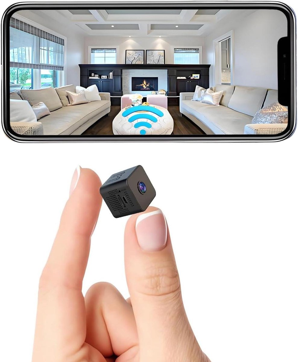 Verborgen Camera - Spionagecamera Mini - Thuisbeveiliging Kantoor - Verbeterde Nachtzicht - 25.4 cm - Zwart