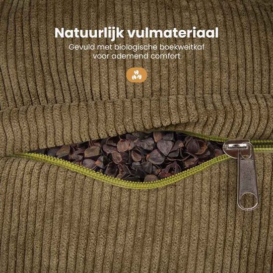 MindBaas - Yoga Bolster - Eco - Rib - Donkergroen - Dubbel Gestikt - 60 x 20 cm (lengte x diameter) - Yoga Kussen van MindBaas — afbeelding 4