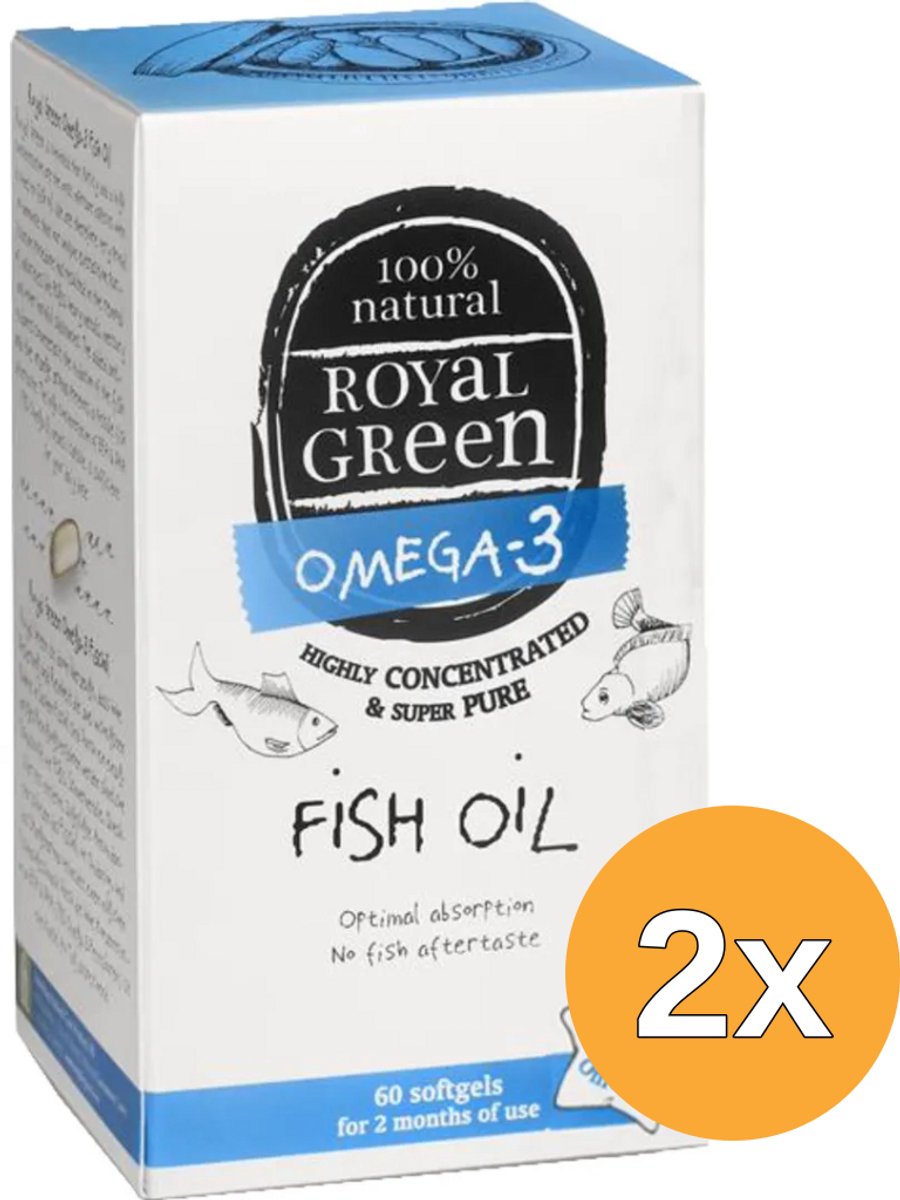 2x Royal Green Omega 3 Visolie (60 Softgels)