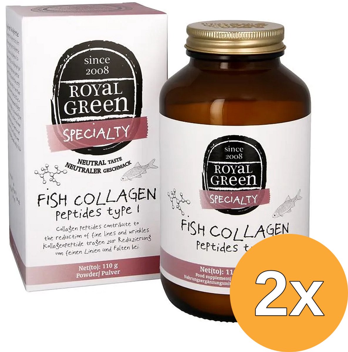 2x Royal Green Fish Collagen Peptides (110 gr)