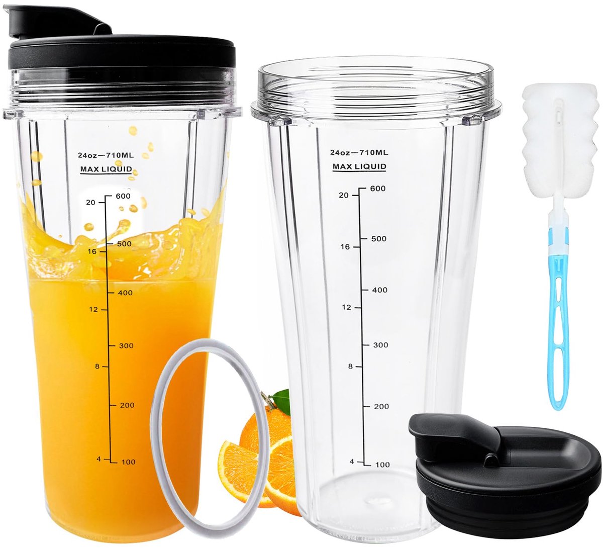 SnelShoppen - Reserveonderdelen voor Blender - 2 Stuks 710 ml Beker - Compatibel met Mixers SS100, SS101, SS300 - Blenderbeker voor Keuken en Smoothie