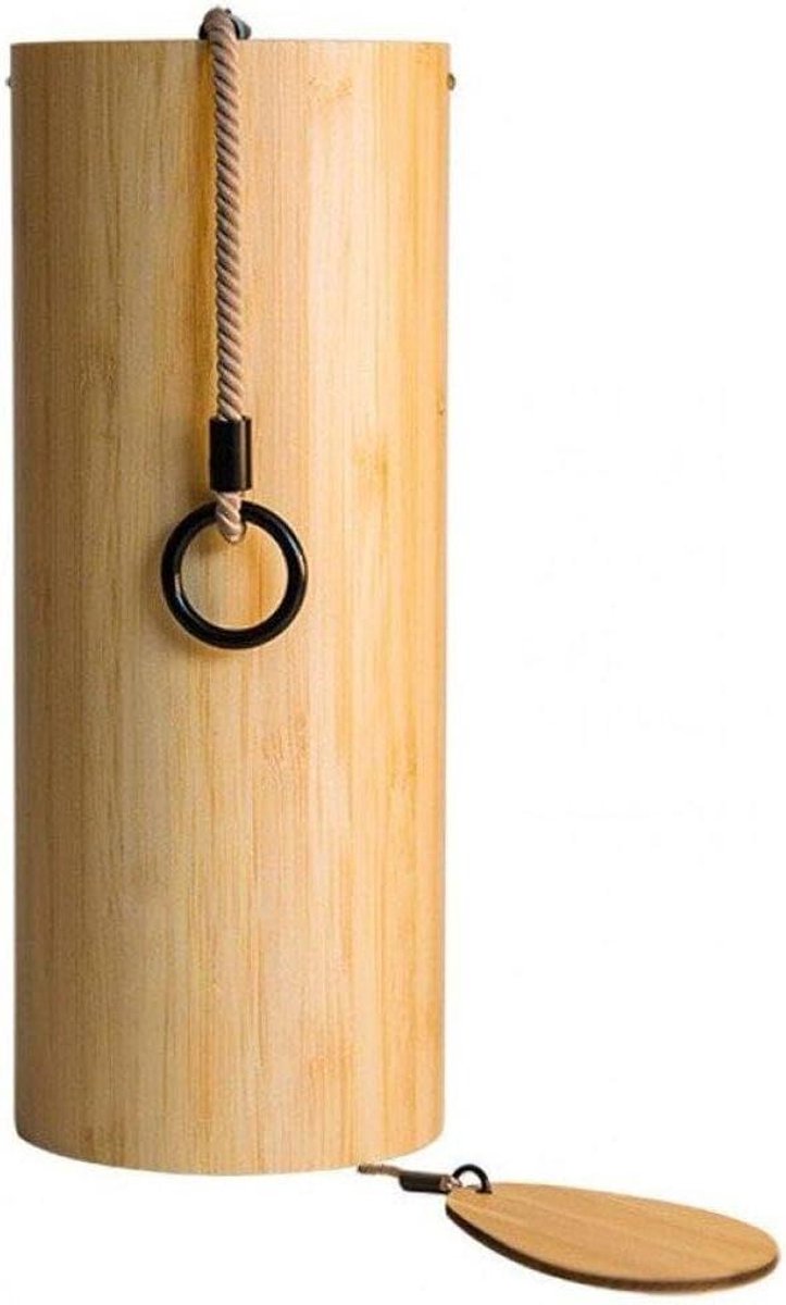 Bamboe Wind Chime - Japanse Windklok - Meditatie en Ontspanning - Rijke Diepe Klank - 17 x 7 cm - Natuurlijk