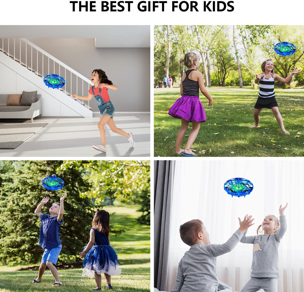 SnelShoppen - Kizmyee UFO Mini-drone voor Kinderen, Quadcopter met Handsensor, Infrarood Inductie, Gebarenbediening, Speelgoed voor Binnen en Buiten,