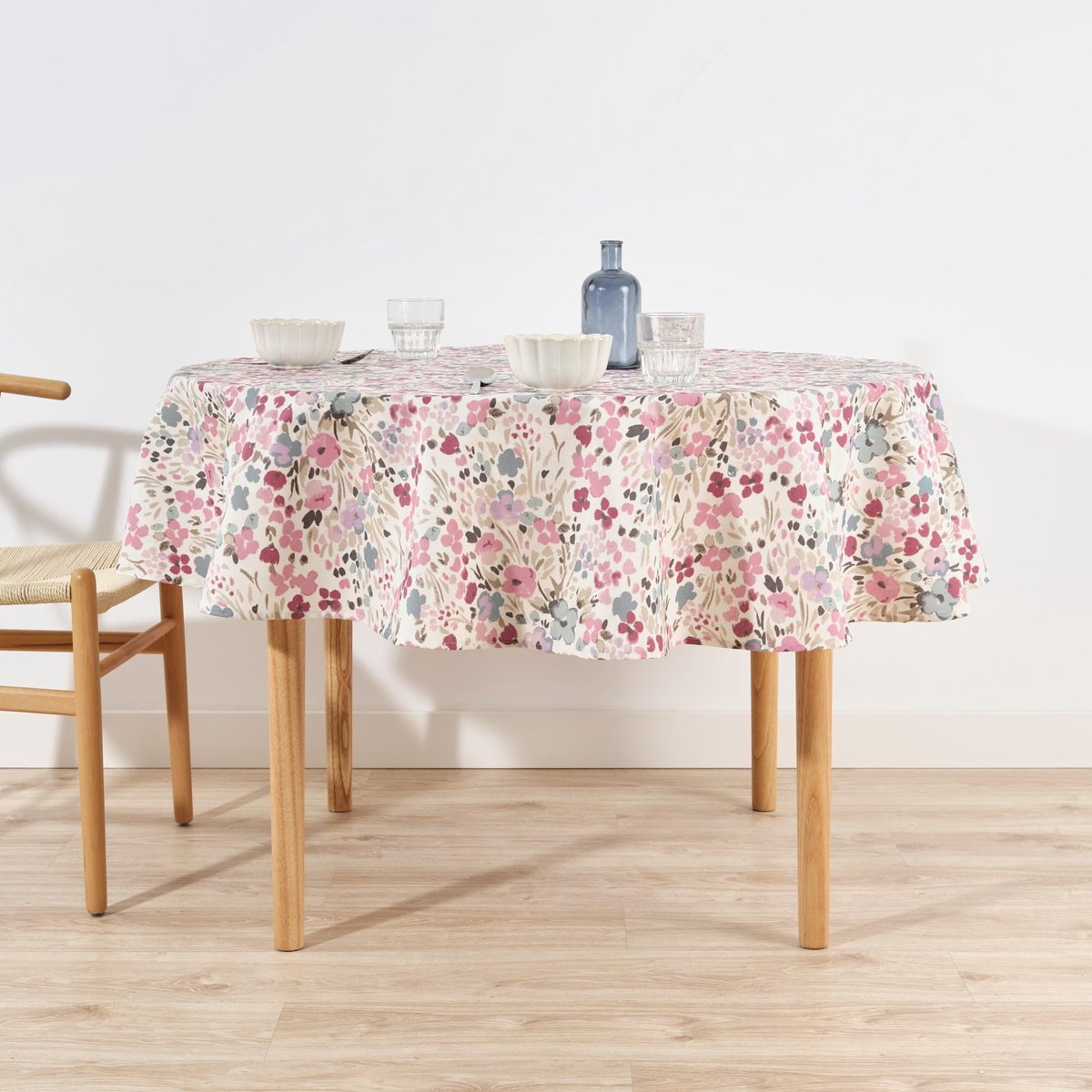 SnelShoppen - Belum Tafelkleed Rond 180 cm - Vuilafstotend, Waterdicht, 100% Hars Gecoat Katoen - Tafelkleed voor Feest, Tuin, Keuken, Camping