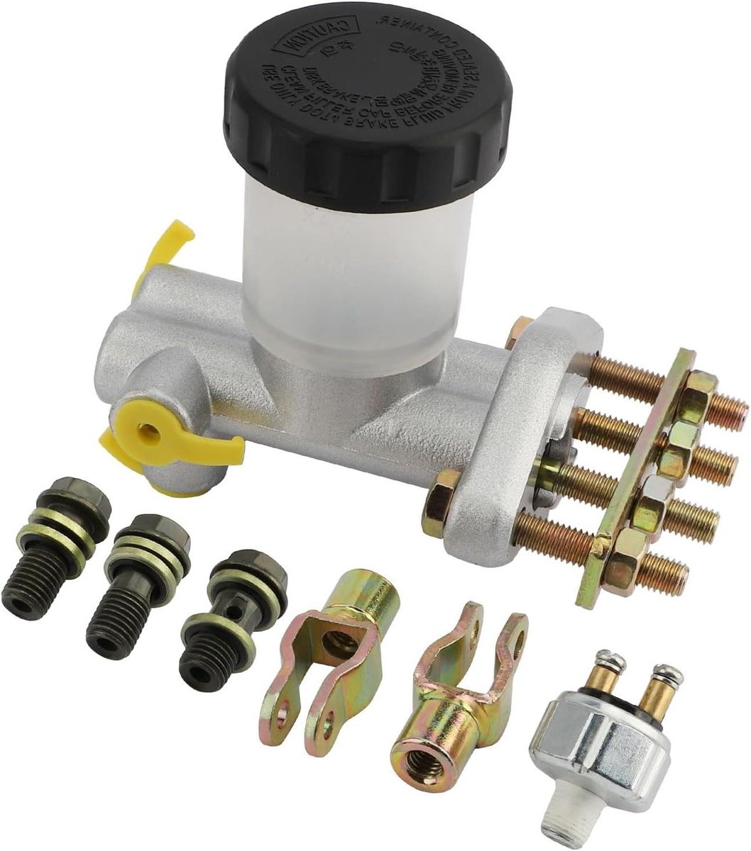Remcilinder Achter - Hoofdcilinder Remmen - Go Kart Onderhoud - Specifieke Slangaansluiting - 20mm 60mm - Zilver