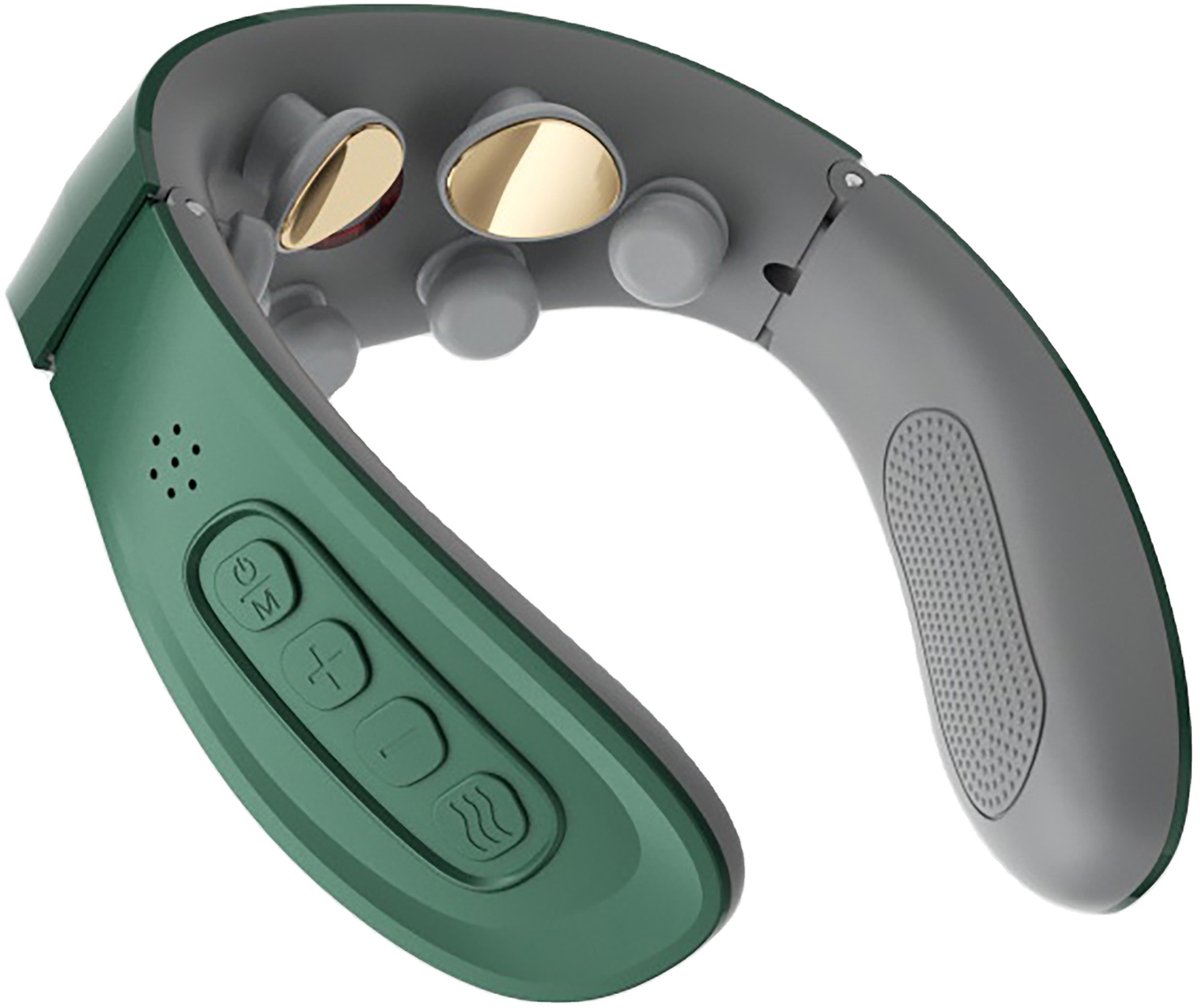Jumalu Nekmassageapparaat met Warmte & EMS – Elektrisch Massageapparaat voor Nek, Schouders & Bovenrug – Draadloos – Vibratie Massage – 5 Massagemodi – 15 Intensiteitsniveaus – USB Oplaadbaar – Groen