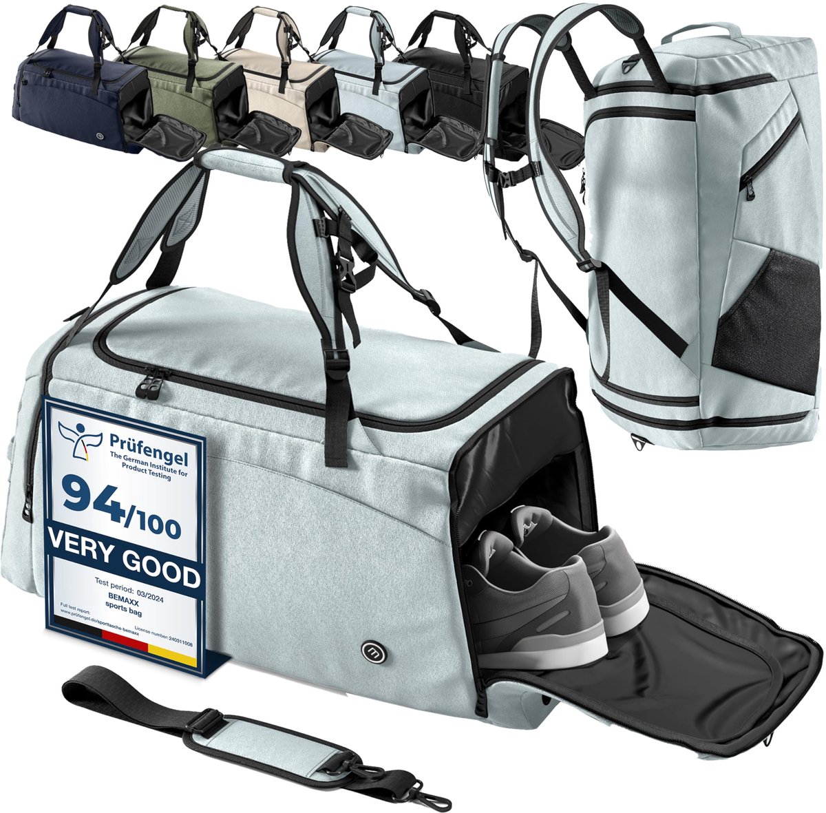 SnelShoppen - Sporttas Trainingstas Rugzakfunctie met Schoenenvak en Natvak | Reistas Zwemtas Fitnesstas Gymbag Handbagage Weekender Bag Sportrugzak D