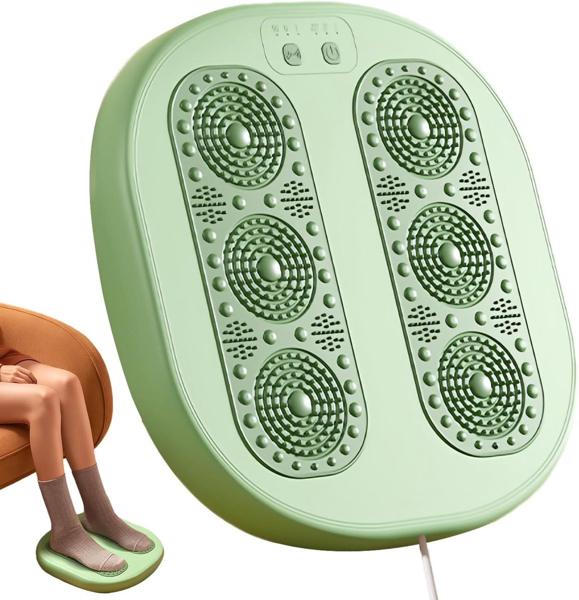 Elektrische Voetverwarmer - Voetmassage Apparaat - Ontspannen Voeten - Drie Warmtestanden - 30 x 29.5 x 4 cm - Grijs