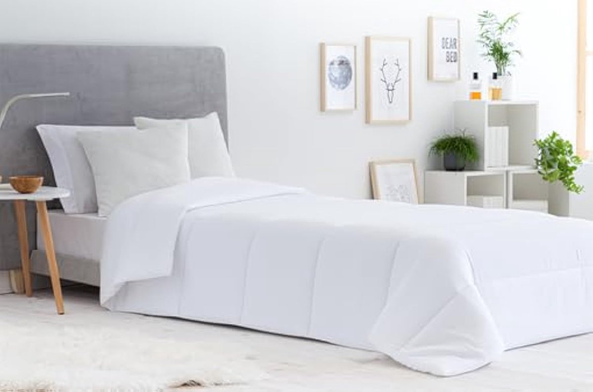 SnelShoppen - Dekbed van vezels, 3003, mijtdicht, herfst-winter, 300 g/m², wit, voor bed 160/180-240 x 220 cm, ideaal voor een warme nachtrust