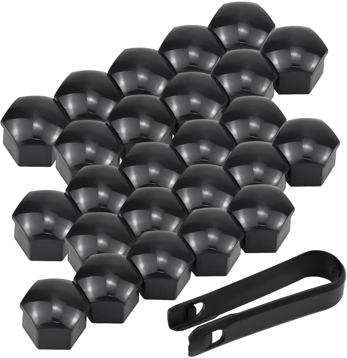 Dailygoods - 20 Stuks Universele 17 mm Wielmoerdoppen met Verwijderingsgereedschap