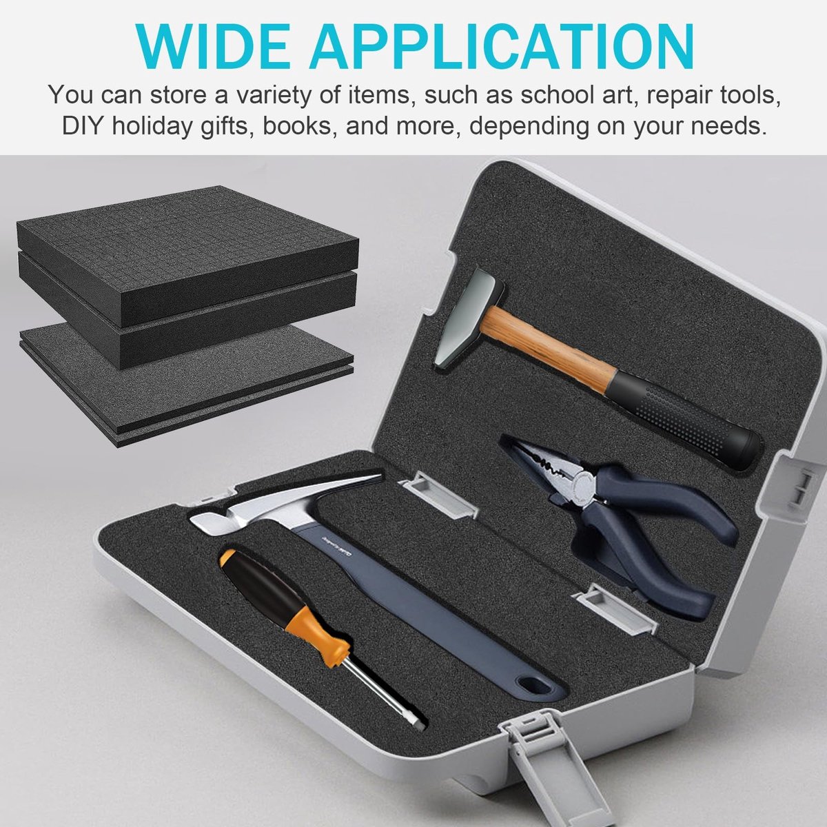 Dailygoods - Set van 4 Voorgemaakte Schuim Inlegstukken voor Gereedschapskisten
