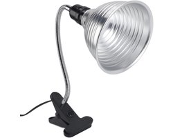 Warmtelamp Terrarium - Reptielenlamp UVA UVB - Dierenwelzijn Bevorderen - Flexibele Rotatie - 110V - Zilver