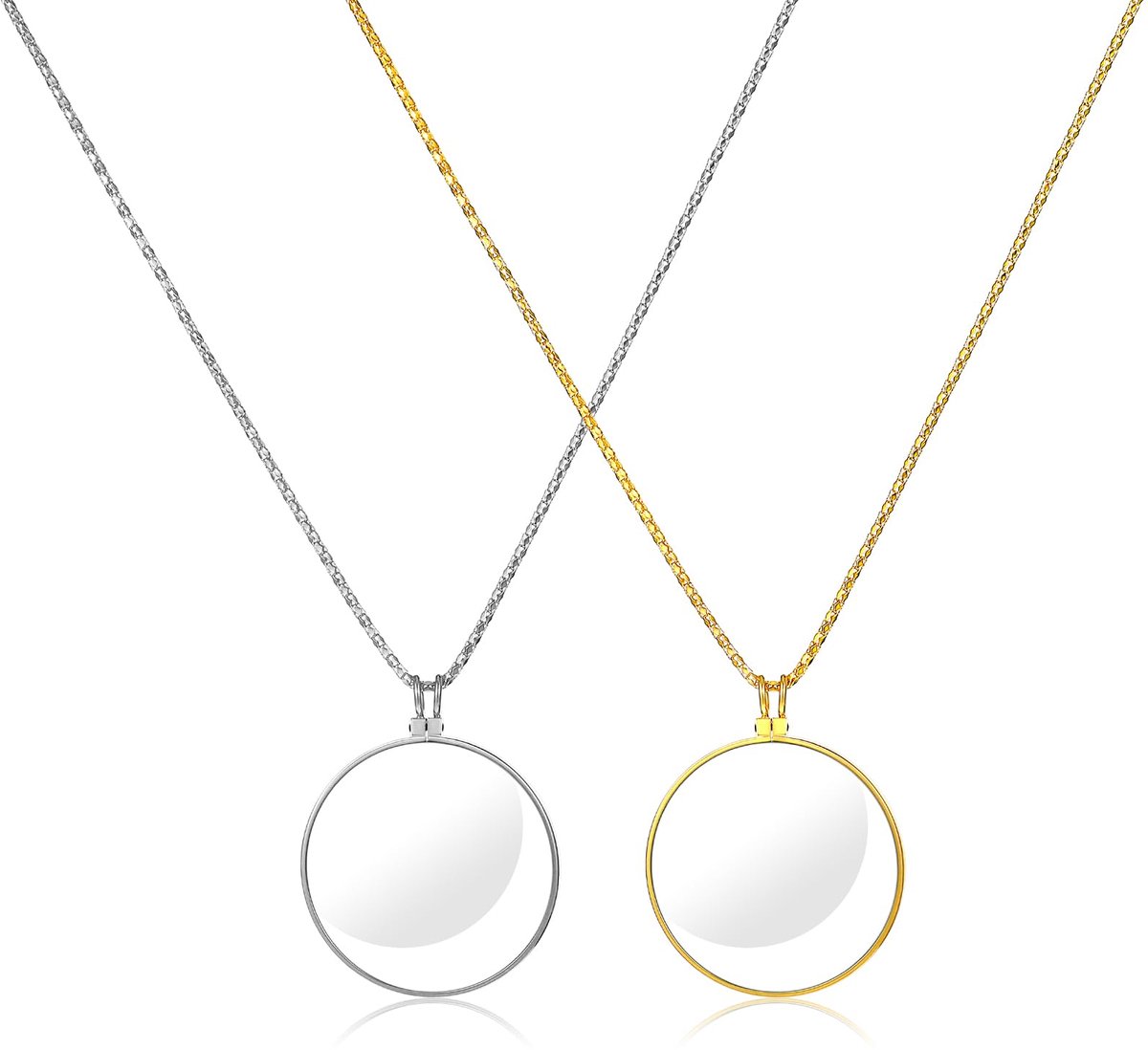 Dailygoods - 2 Stuks Monoculaire Loep met Ketting - Draagbaar Vergrootglas voor Lezen