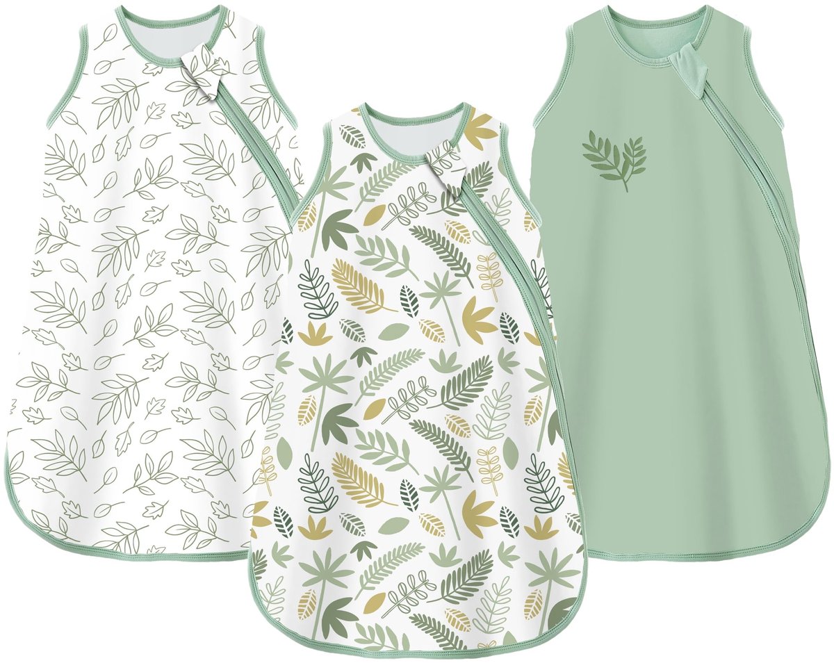 Dailygoods - Set van 3 Zomer Slaapzakken voor Baby 0.5 - 100% Katoen en Mouwloos