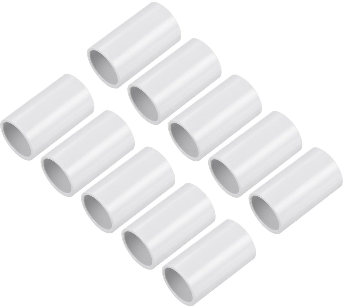 Dailygoods - 10x PVC Pijpverbinder - Rechte 20mm Connector voor Slangen en Elektrische Buizen