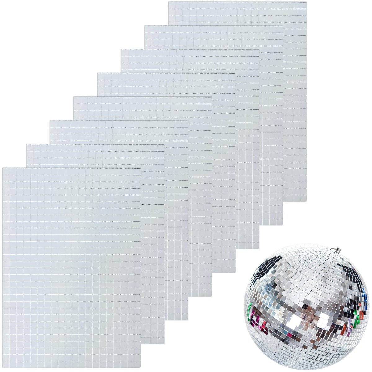 Dailygoods- Spiegelmozaïektegels 4800 stuks - Zelfklevende Glazen Tegels - Kleine Vierkante Spiegels - DIY Ambachten - Kunstprojecten - Perfect voor Feestdecoratie - 5x5 mm - Mozaïektegels