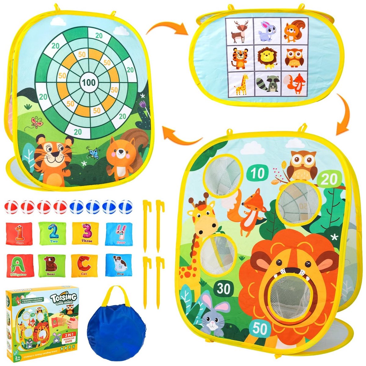 Dailygoods - 3-in-1 Gooi Spel voor Kinderen van 3-6 Jaar - Interactief Spelset