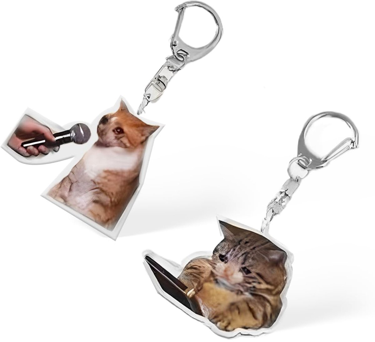 Dailygoods - Schattige Kat Sleutelhangers - 2 Stuks voor Sleutels en Tassen