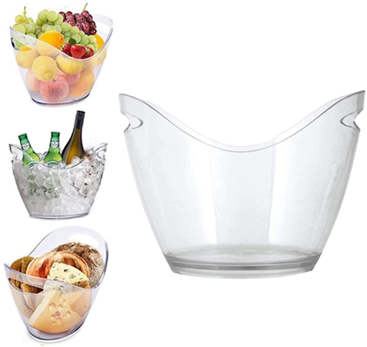 Dailygoods - Transparante Ice Bucket voor Champagne en Dranken - 3,5 Liter Capaciteit