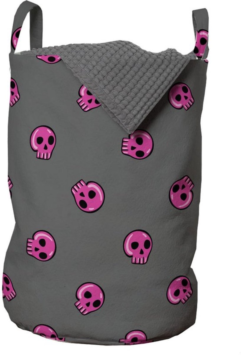Waszak Set van 2 - Duurzaam Polyester - Handgrepen - Trekkoordsluiting - 33 cm x 50 cm - Donker Taupe Roze - Opbergmand