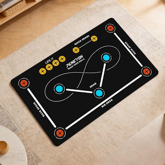 Voetbal Training Mat - Dribbelen Pad - Verbeteren Balcontrole - Antislip Diatomeeënaarde - 60 x 90 cm - Grijs — afbeelding 4