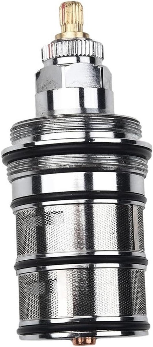 Thermostatische Ventielspoel - Kraanpatroon Douche - Douche Temperatuur Regelen - Messing Met Veiligheidsknop - 111 mm Lengte - Zilver