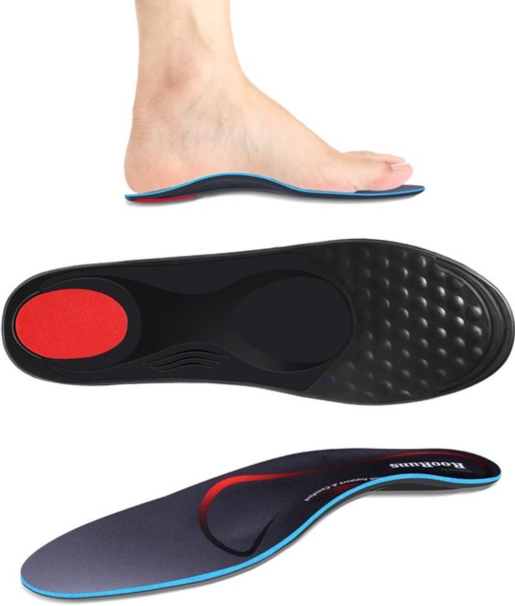 Inlegzolen Hielspoor Ondersteuning - Inlegzolen Platvoeten - Inlegzolen Badstof - Inlegzolen Sport - Inlegzolen voor Mannen/Vrouwen - Booghoogte 3,0 cm - Orthopedische Inlegzolen