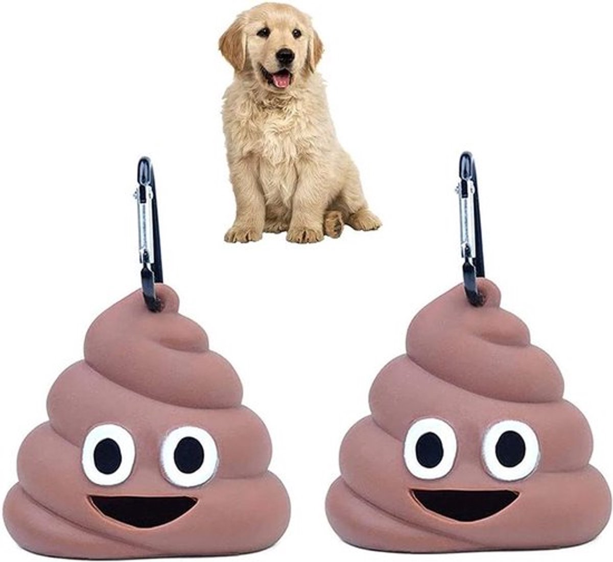 Hondenpoepzakdispenser voor wandelingen - 2-pack - Poepzakjes - Karabijnhaak - Handig aan riem te bevestigen