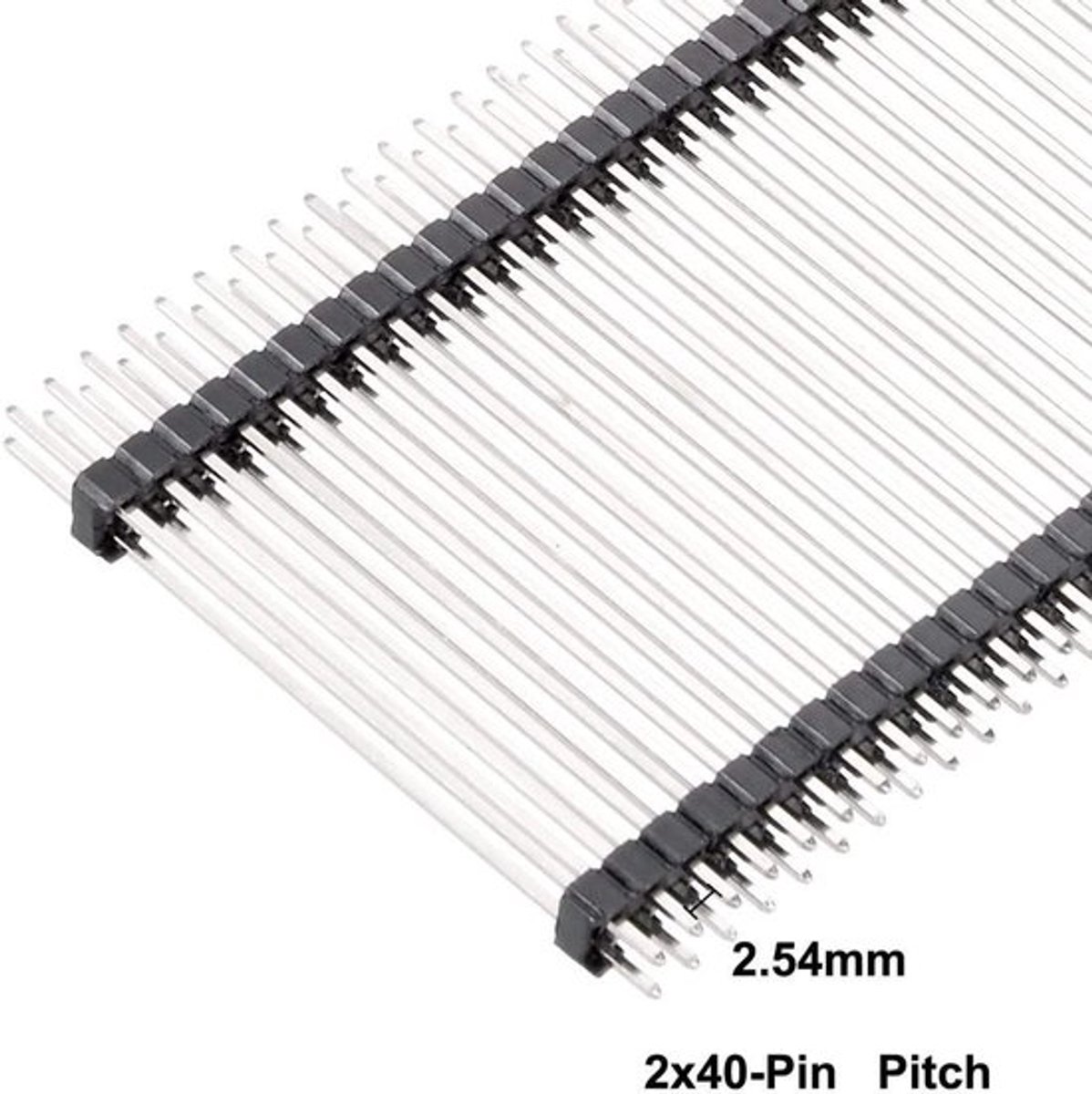Dubbele rij aansluiting pennenlijst 2,54 mm pitch - 10 stuks - 40 pin - 40 mm lang