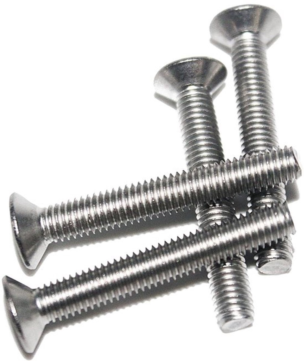 Roestvrij stalen verzonken schroeven M5 x 40 mm, 25 stuks, DIN 7991 / ISO 10642, binnenzeskant.