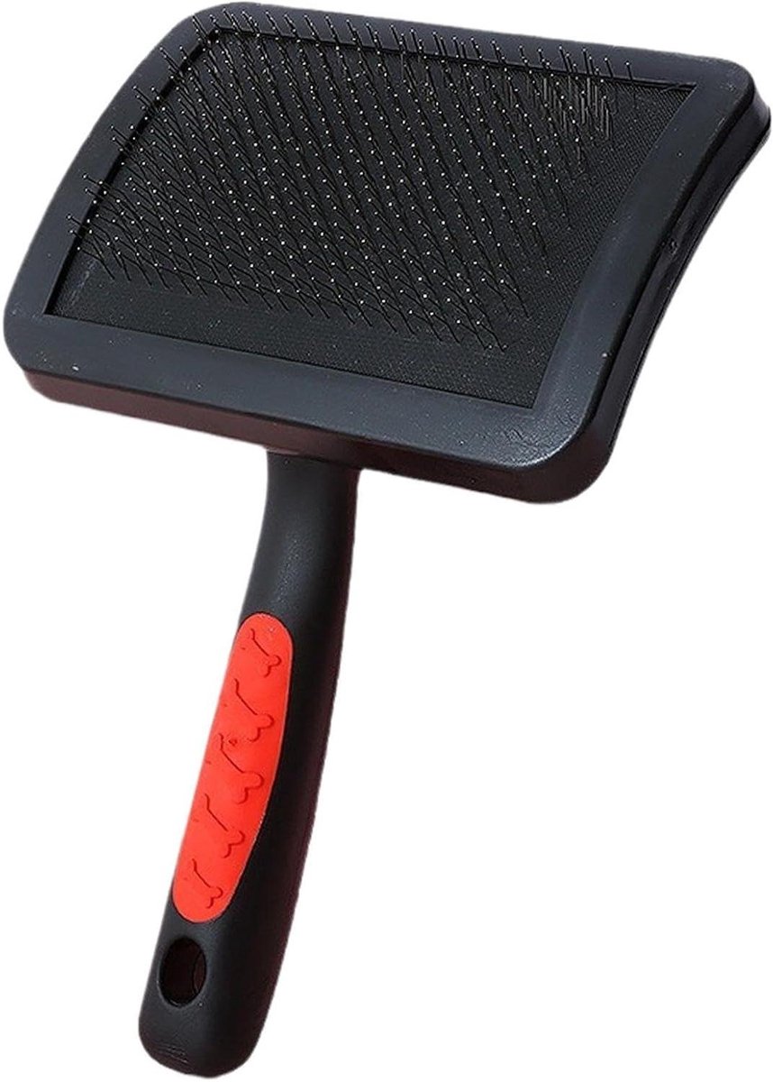 Honden Borstel - Hondenhaarborstel Ontklitter - Vacht Verzorgen - Ergonomisch Handvat - 12 x 8 x 2 cm - Zwart