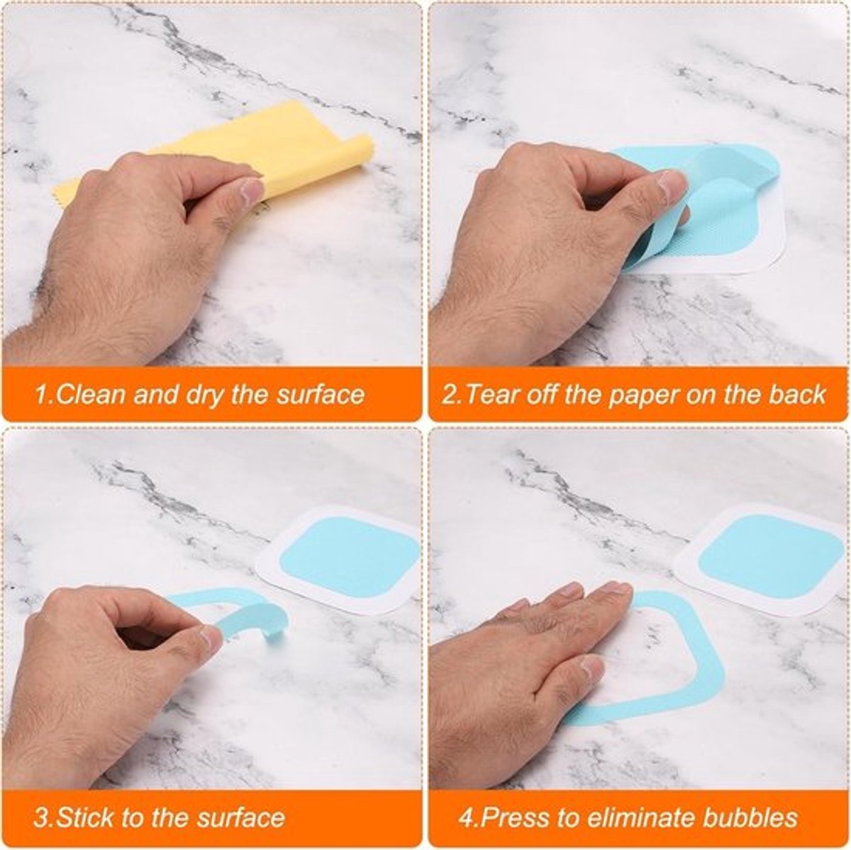 Antislip stickers voor badkuip en douche, 24 stuks, hartvormig, 10 cm, wit. Veiligheid in badkamer, keuken en op trappen.