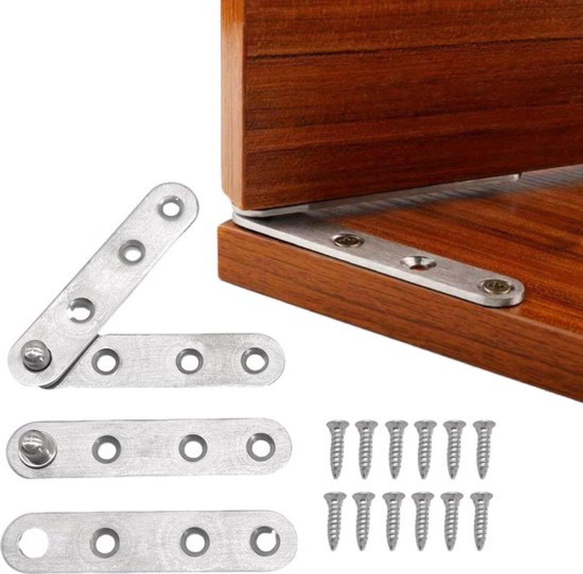 Verborgen Scharnieren - Draaiende Scharnieren - Ideaal voor Verborgen Deuren - Zilver - Stalen Pin Scharnieren - Duurzaam en Betrouwbaar