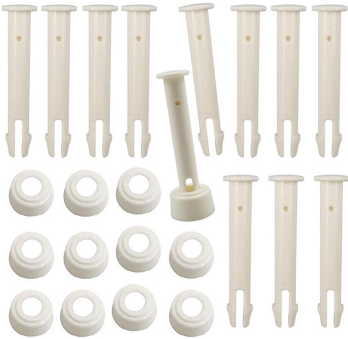 - Verbindingspinnen voor Zwembaden - 12 Stuks - Duurzaam en Betrouwbaar - Wit - Vervangingsonderdelen - Ideaal voor Frame Zwembaden - 5.5 cm