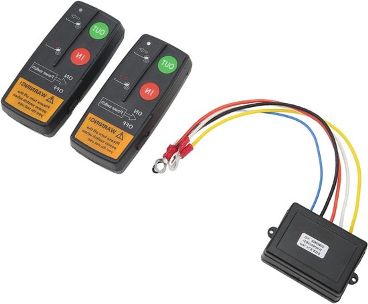 Draadloze Lier Afstandsbediening Kit voor Voertuigen - 12V 24V - Handset Schakelaar Controller - 70ft Bereik - Universeel Gebruik