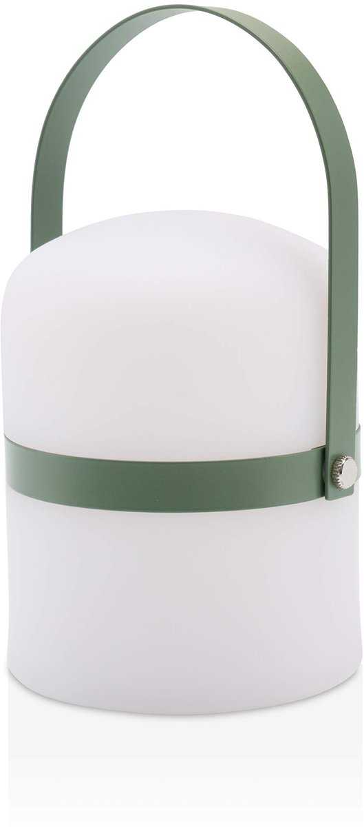 SnelShoppen - Scandinavisch design tafellamp, moderne lantaarn, LED tuinlamp buiten, dimbaar, oplaadbaar, USB, klein, groen mat, woonaccessoires, woon