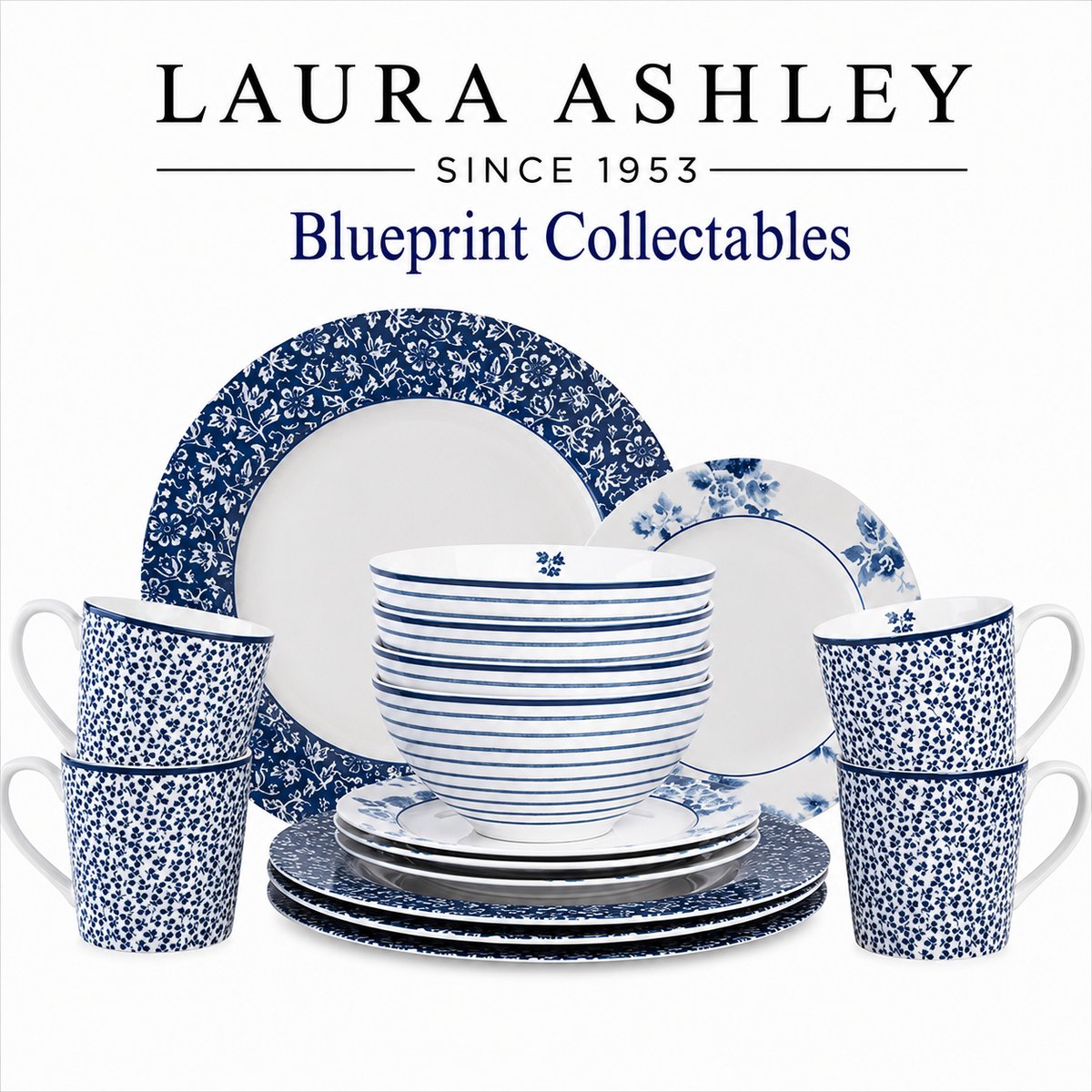Laura Ashley Blueprint Collectables Serviesset 4 persoons - 16 Delig