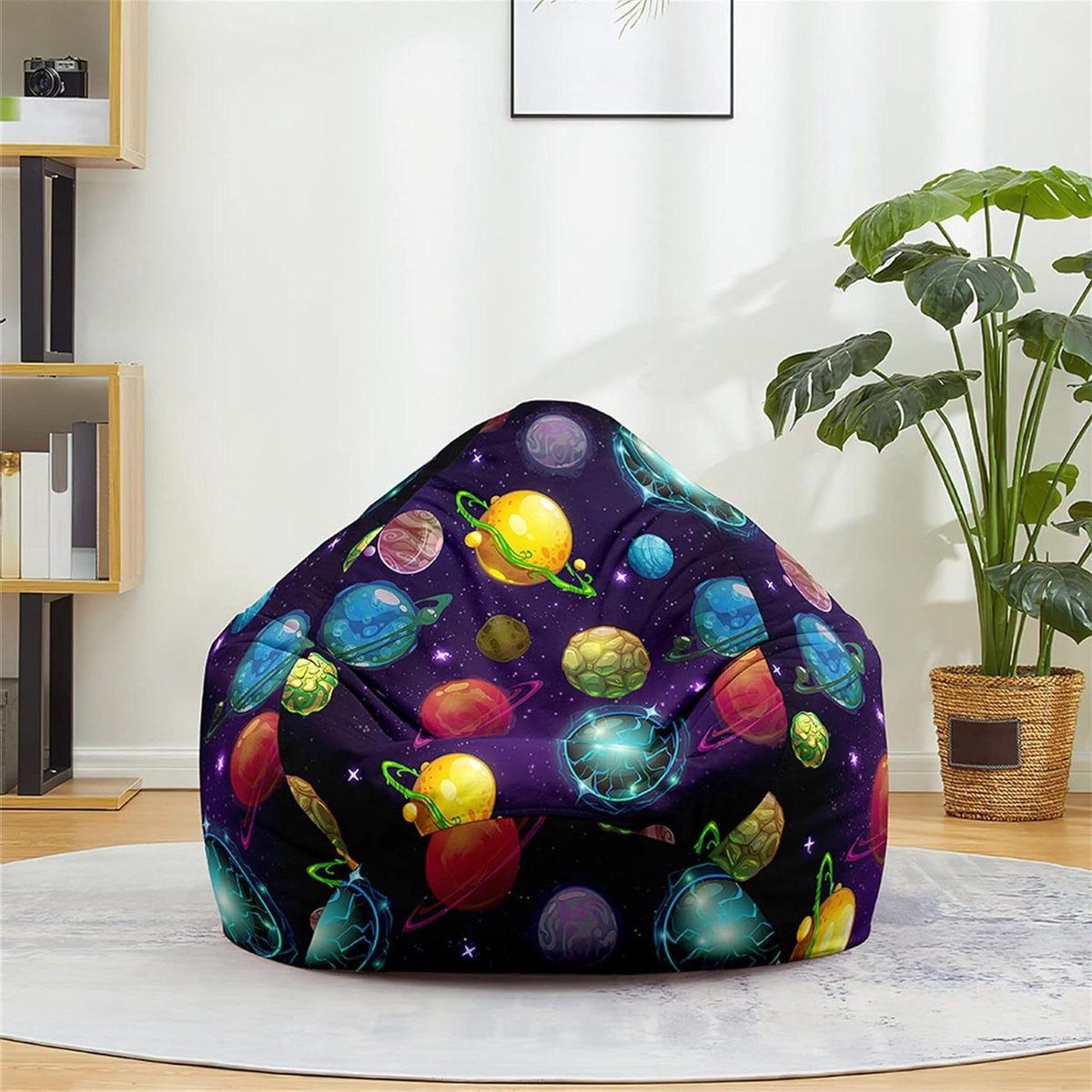 Zitzak Hoes - Stoelhoes Zitzakstoel - Ontspannen Zitten - Sterrenhemelpatroon - 100x120 cm - Ruimte