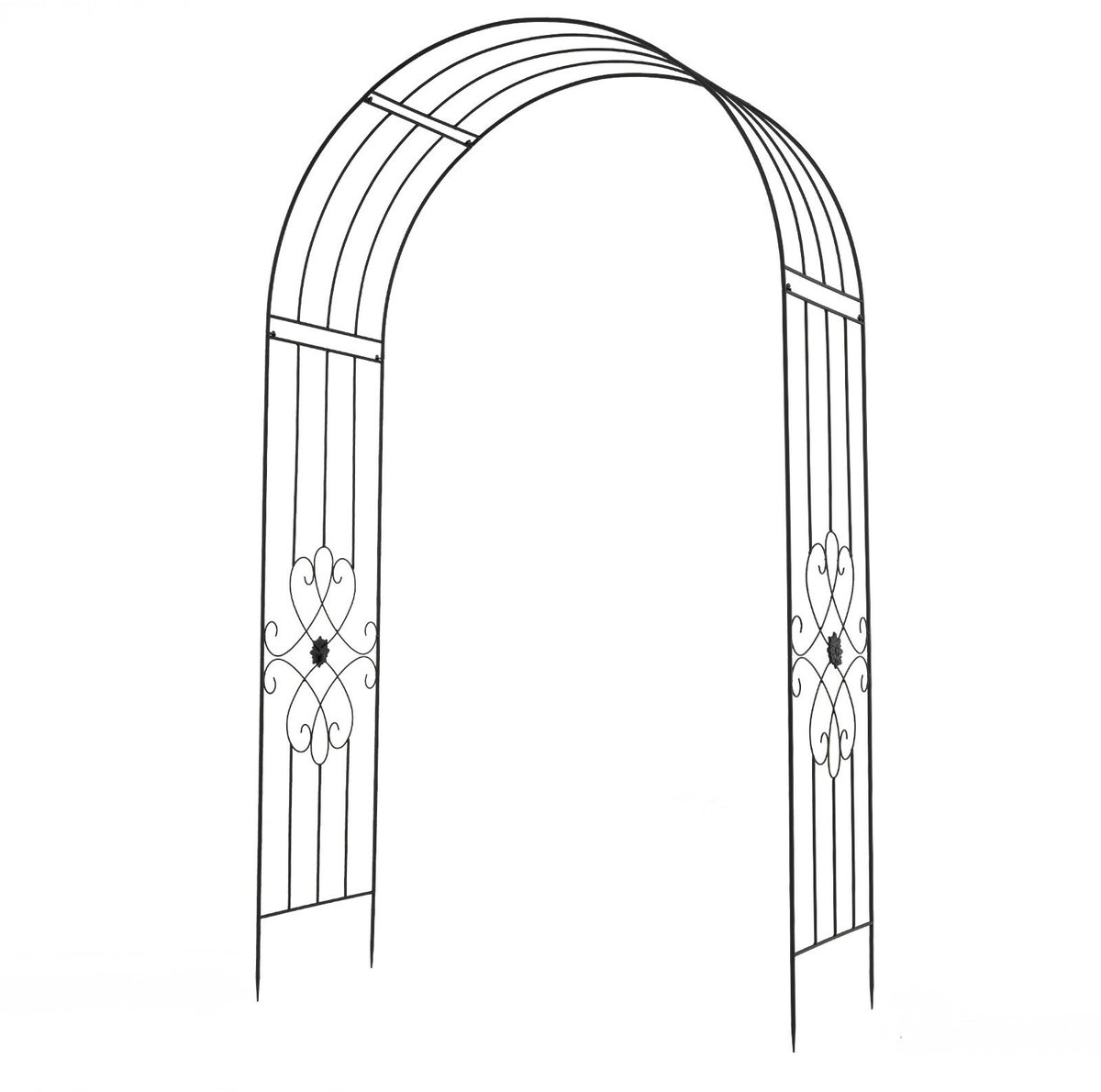 Tuinboog - 145 x 51 x 225 cm - massief - weerbestendig - Zwart