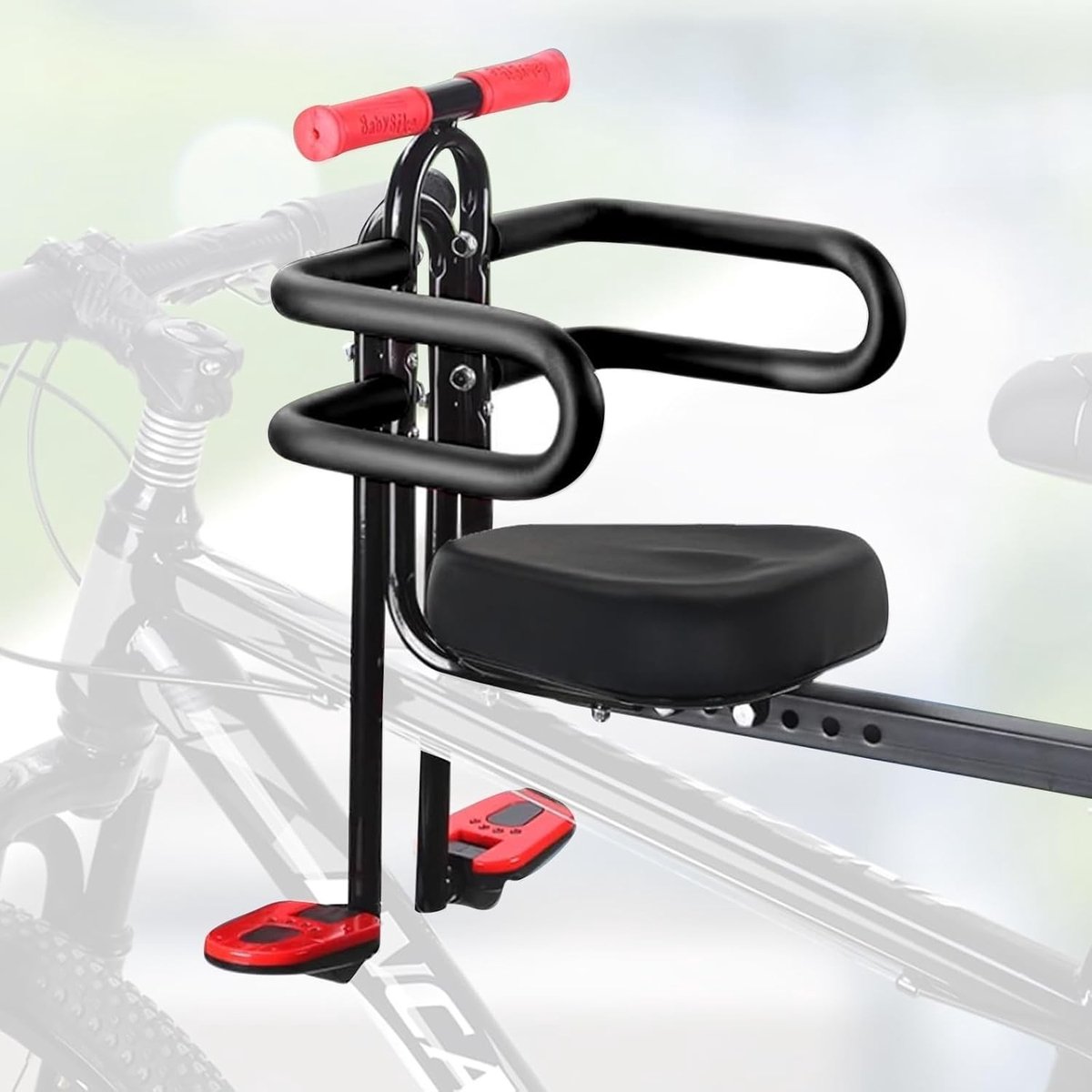 Kinderzitje voor de fiets - Zwart - Voor Kinderen van 2 tot 6 Jaar - Comfortabel en Veilig Fietsstoeltje met Armleuningen en Voetsteunen
